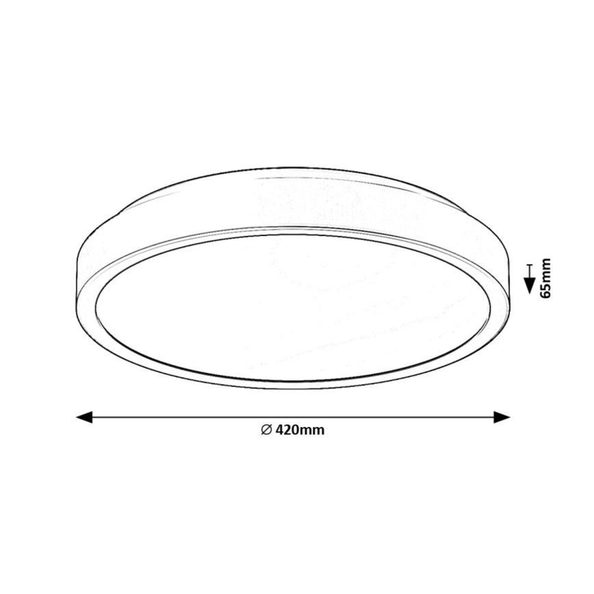 Rabalux - Plafonnier salle de bain LED/48W/230V IP44 4000K d. 42 cm noir