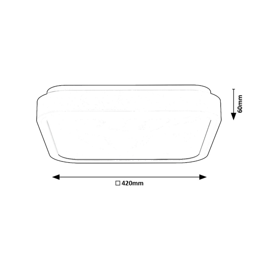 Rabalux - LED Badkamer plafondlamp LED/48W/230V IP44 4000K 42x42 cm zwart