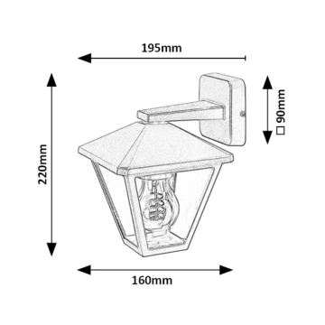 Rabalux - Buiten wandlamp 1xE27/40W/230V IP44