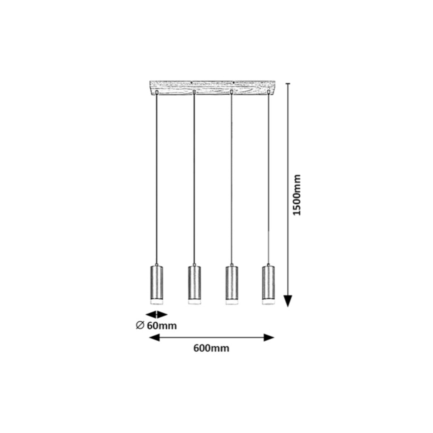 Rabalux - Suspension filaire 4xGU10/5W/230V chêne