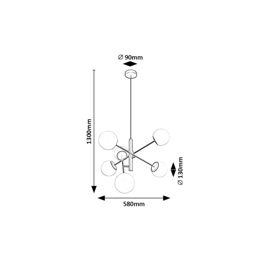 Rabalux - Hanglamp aan een koord 6xE14/20W/230V