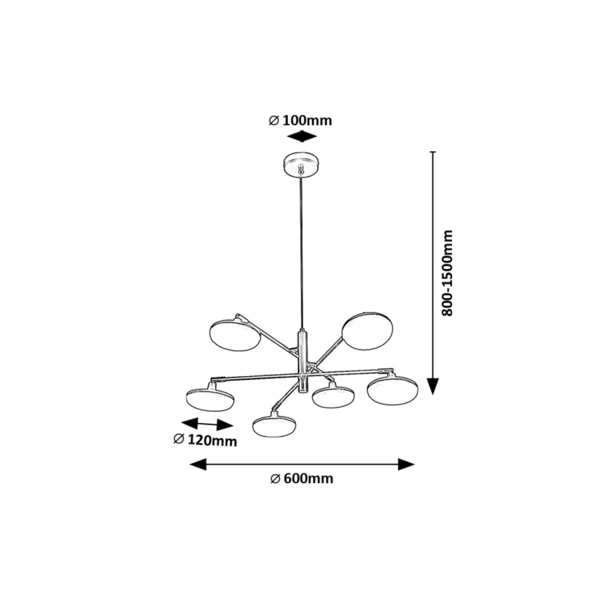 Rabalux - Suspension filaire 6xLED/4W/230V 3000K