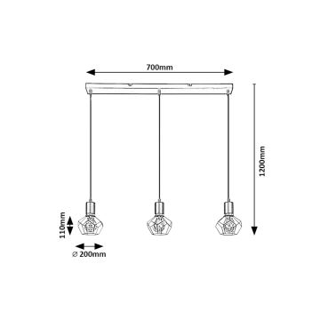 Rabalux - Hanglamp aan een koord 3xE27/40W/230V