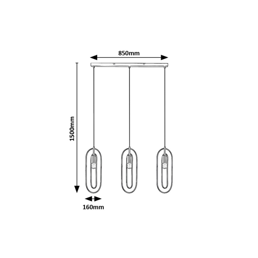 Rabalux - Suspension filaire 3xE27/40W/230V