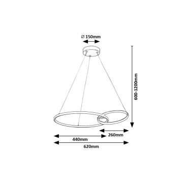 Rabalux - LED Hanglamp aan een koord LED/36W/230V zwart/goud