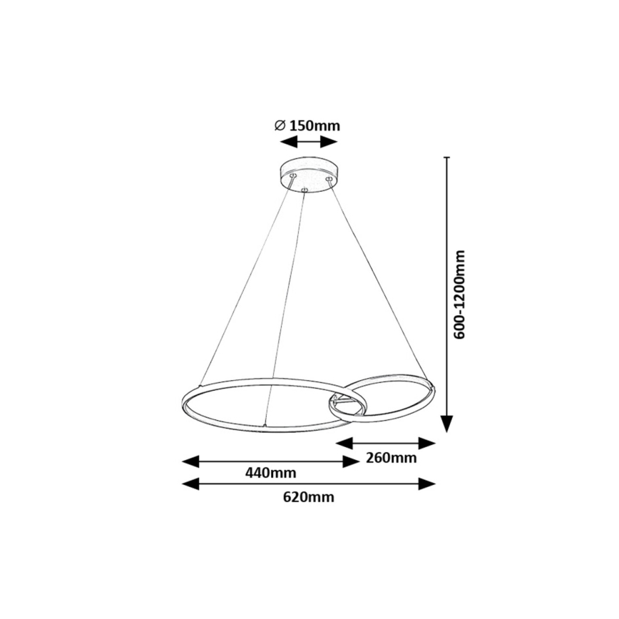 Rabalux - LED Hanglamp aan een koord LED/36W/230V zwart/goud