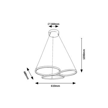 Rabalux - LED Hanglamp aan een koord LED/38W/230V zwart