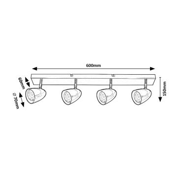 Rabalux - Spot 4xGU10/5W/230V wit