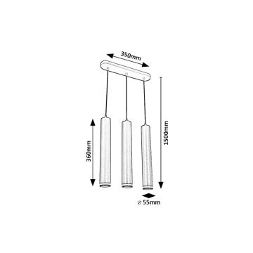 Rabalux - Hanglamp aan een koord 3xGU10/5W/230V