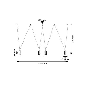 Rabalux - Hanglamp aan een koord 4xGU10/5W/230V