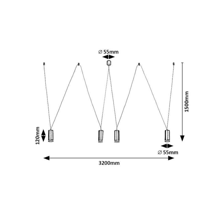 Rabalux - Hanglamp aan een koord 4xGU10/5W/230V