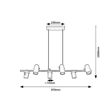 Rabalux - Hanglamp aan een koord 6xGU10/25W/230V