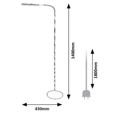 Rabalux - LED Dimbaar touch Staande lamp LED/10W/230V 3000-6000K grijs