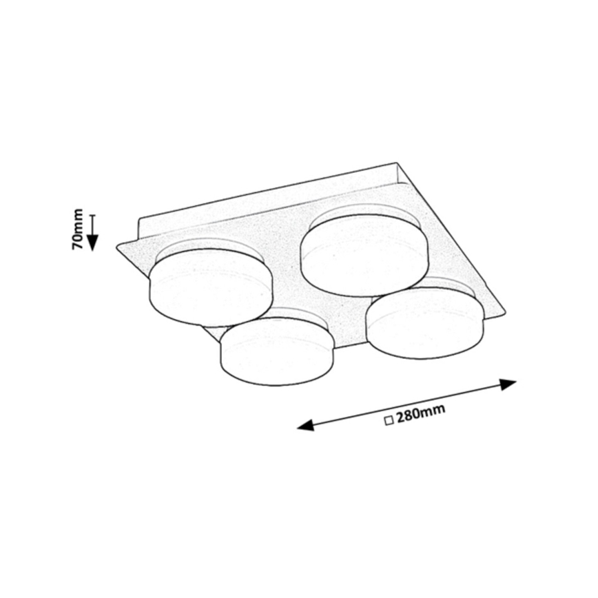 Rabalux - LED Plafondverlichting badkamer 4xLED/5,2W/230V IP44 zwart