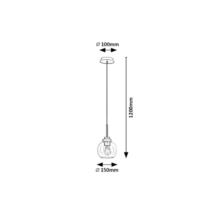 Rabalux 75006 - Suspension filaire salle de bain TIRINA 1xE27/15W/230V noir  IP44