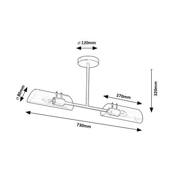 Rabalux - Badkamer hanglamp met vaste pendel 2xE14/12W/230V IP44 zwart