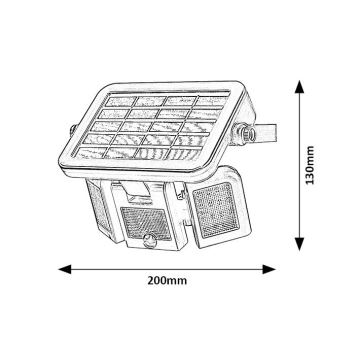 Rabalux - LED Solar schijnwerper met sensor LED/9.6W/3.7V IP44