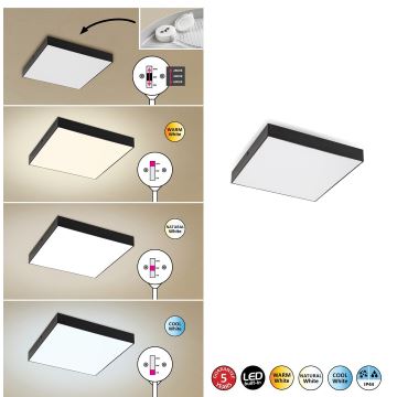 Rabalux - LED Plafond Lamp LED/24W/230V 3000-6000K IP44 zwart