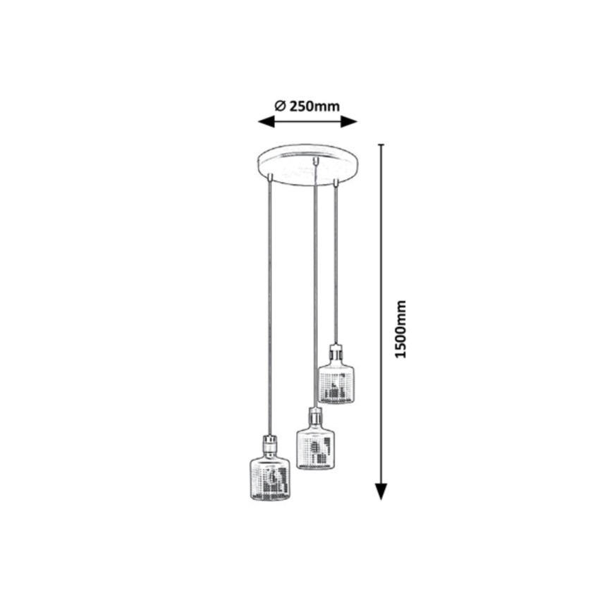 Rabalux - Suspension filaire 3xE27/9W/230V