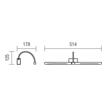 Redo 01-1138 - LED Schilderijverlichting KENDO LED/12W/230V 51,4 cm mat chroom