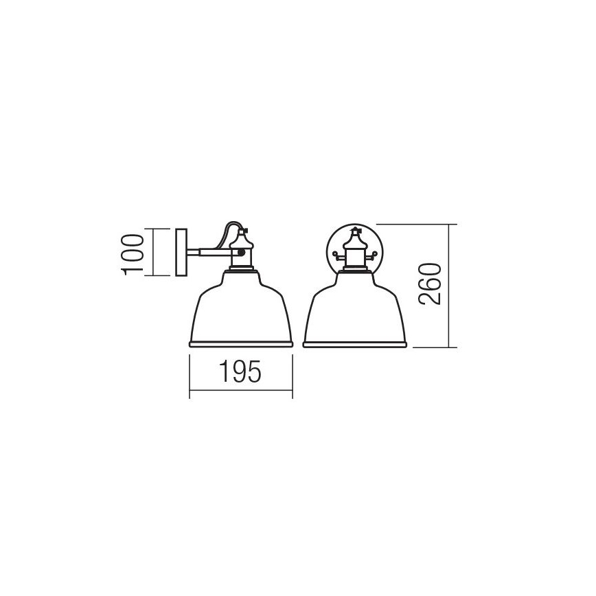 Redo 01-1381 - Applique murale LARRY 1xE27/42W/230V