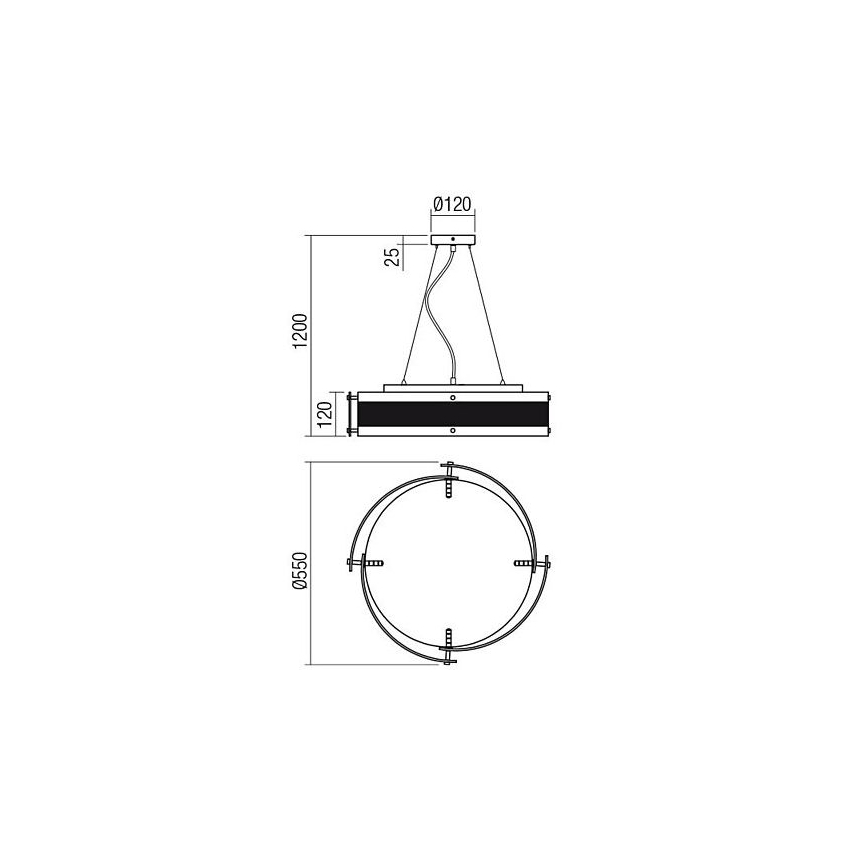 Redo 01-1463 - Hanglamp aan een koord ZELDA 5xE27/42W/230V diameter 55 cm