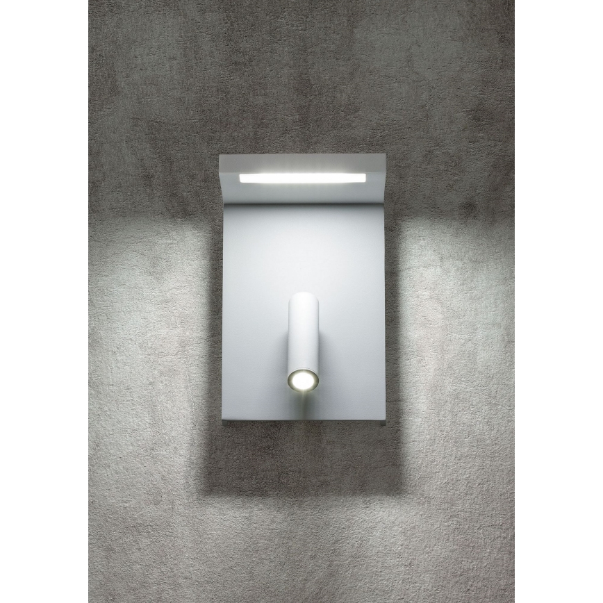 Redo 01-1499 - Spot mural AGOS LED/6W/230V + LED/3,2W USB blanc