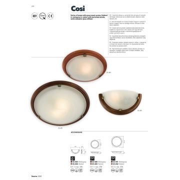 Redo 05-086 - Wandlamp COSI 1xE27/42W/230V walnoot