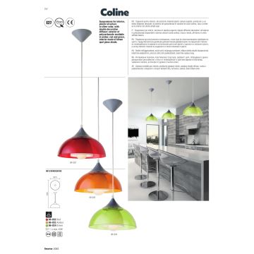 Redo 06-033 - Hanglamp aan koord COLINE 1xE27/42W/230V