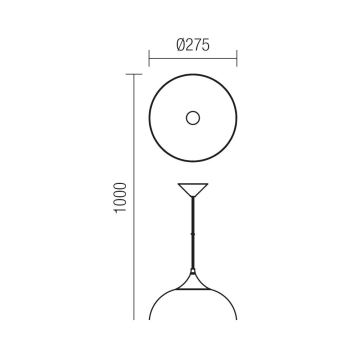 Redo 06-033 - Hanglamp aan koord COLINE 1xE27/42W/230V