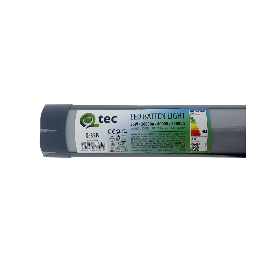 Réglette LED de cuisine QTEC LED/36W/230V 120 cm noir