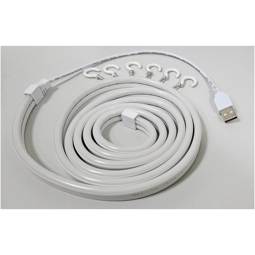 Ruban flexible NEON LED/5V USB 1,8 m blanc