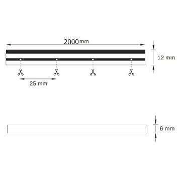 Ruban LED NEON 2 m LED/17W/12V IP65 orange