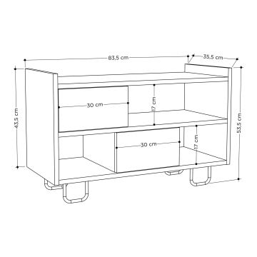 Schoenenkast TROY 53x83 cm beige/antraciet