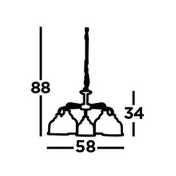 Searchlight - Suspension chaîne BISTRO 5xE27/60W/230V chrome