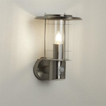 Searchlight - Wandlamp voor buiten met sensor EDGEWARE 1xE27/60W/230V IP44