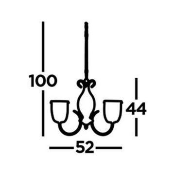 Searchlight - Hanglamp aan een ketting SILHOUETTE 3xE14/60W/230V messing