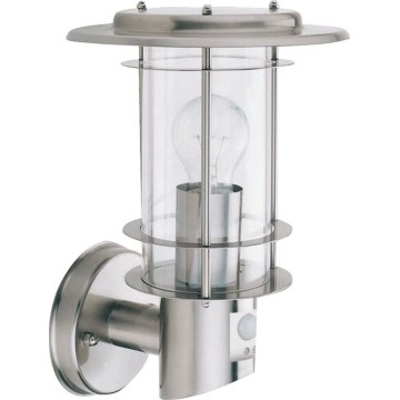 Searchlight - Wandlamp voor buiten met sensor EDGEWARE 1xE27/60W/230V IP44