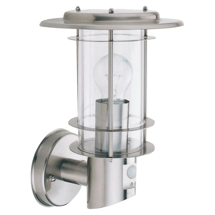 Searchlight - Wandlamp voor buiten met sensor EDGEWARE 1xE27/60W/230V IP44