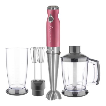 Sencor - Mixeur plongeant 4in1 1200W/230V acier inoxydable/rose