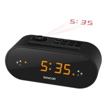 Sencor - Radio réveil avec écran LED et projecteur 5W/230V noir