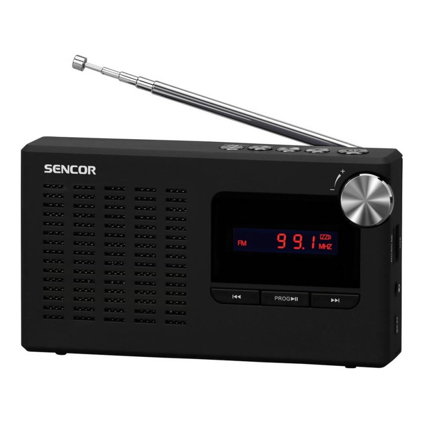 Sencor - Récepteur radio FM PLL portable 5W 800 mAh 3,7V USB et MicroSD