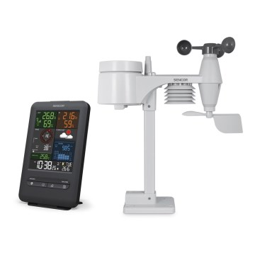 Sencor - Station météo professionnelle avec écran couleur et alarme 1xCR2032