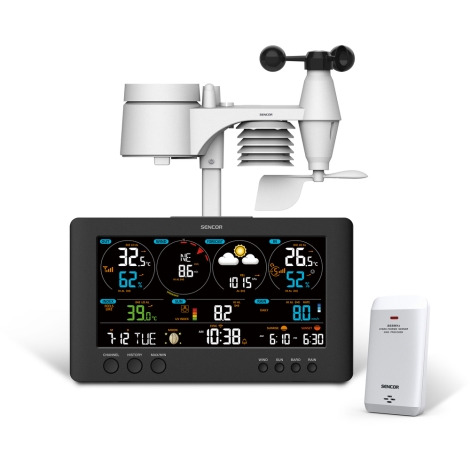 Sencor - Station météo professionnelle avec écran LCD couleur 1xCR2032  Wi-Fi