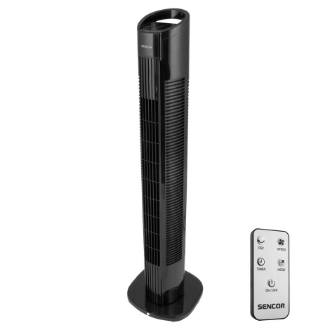 Sencor - Ventilateur de sol 50W/230V noir + télécommande