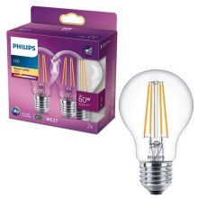 SET 2x Ampoules LED VINTAGE Philips E27/7W/230V 2700K
