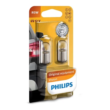 SET 2x Autolamp Philips VISION 12821B2 R5W BA15s/5W/12V