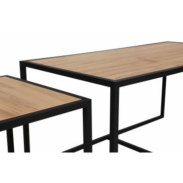 SET 2x Koffie Tafel ATLANTIS bruin/zwart