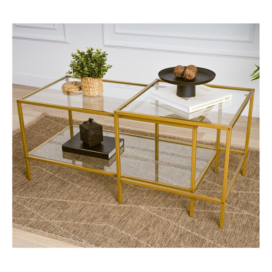 SET 2x Koffie Tafel SEVAY goud