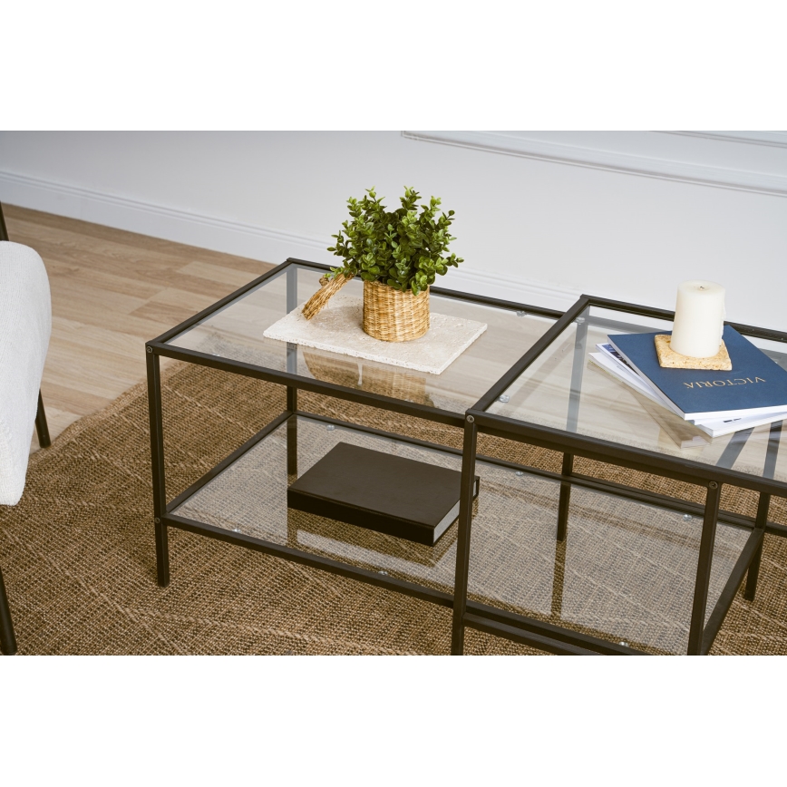 SET 2x Koffie Tafel SEVAY zwart